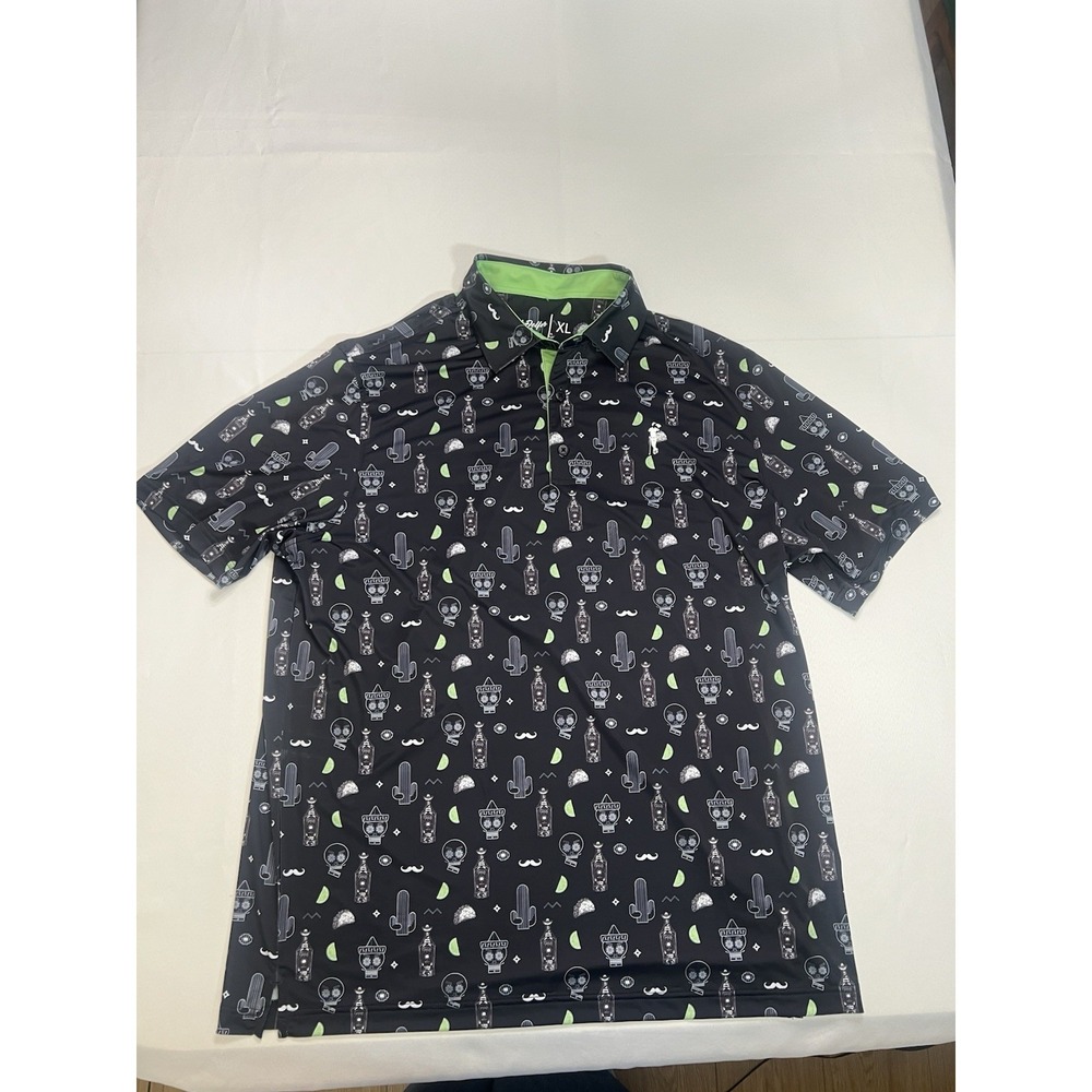 Grunk Dolfer Golf Polo Shirt Size XL Short Sleeve Tequila Lime Taco Athleisure